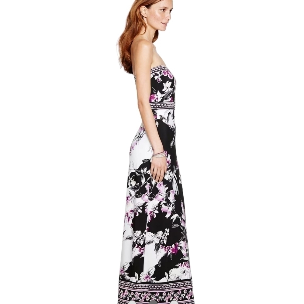 White House Black Market Strapless Floral  Maxi Dress Size: XS - Picture 3 of 16